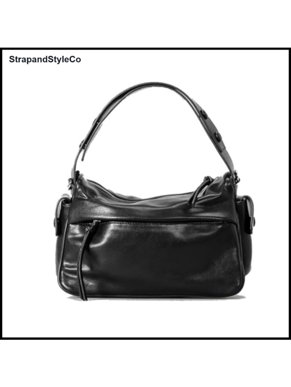 Faux Leather Satchel Crossbody Purse with Adjustable Strap